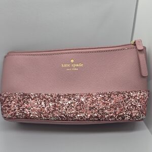 Kate Spade Mauve and Glitter Cosmetic Bag